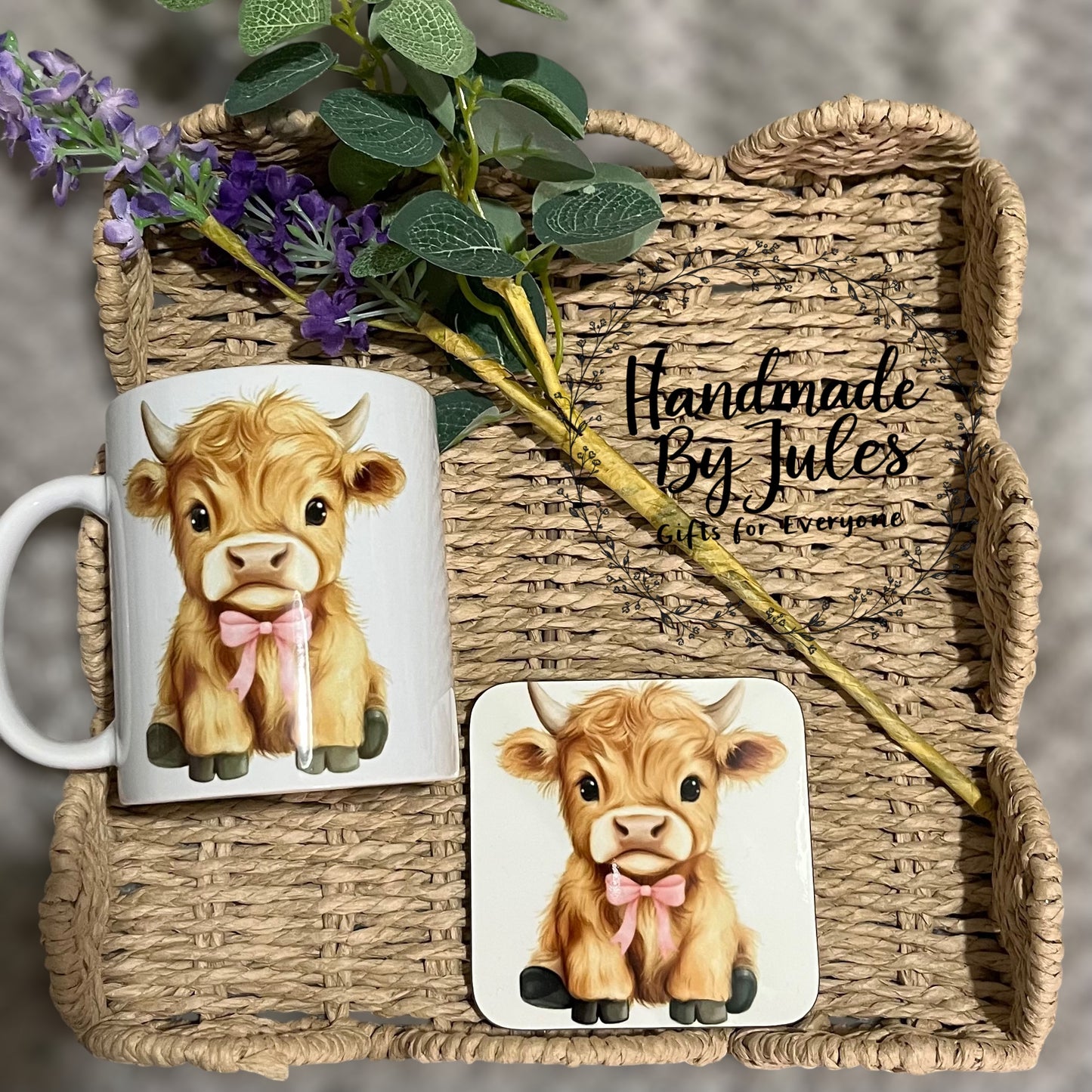 Pink Highland Cow Gift Set