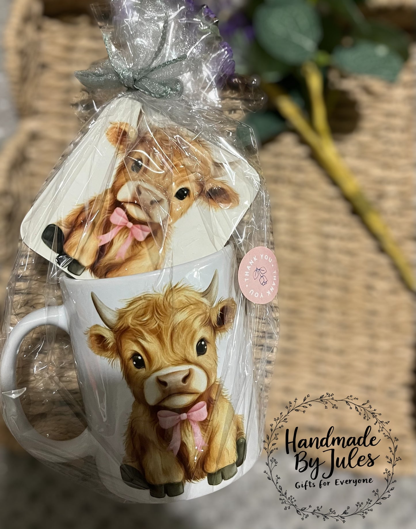 Pink Highland Cow Gift Set