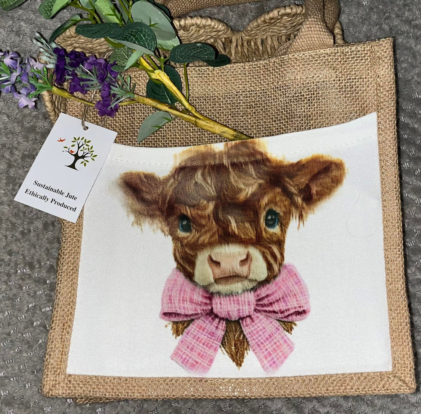 Highland Cow Canvas Tote Bag